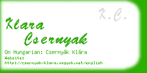 klara csernyak business card