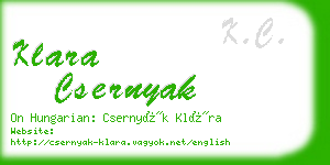 klara csernyak business card